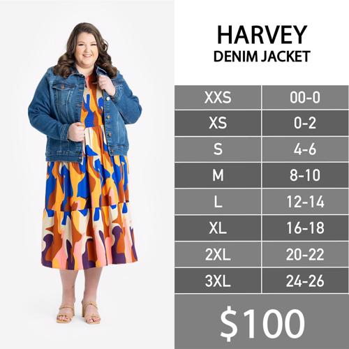 Harvey Size Chart